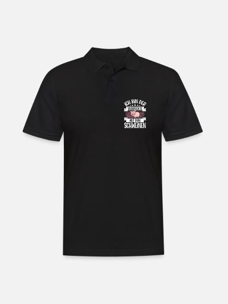Ich Bin Der Verrückte Mit Den Schweinen - Männer Poloshirt - Schwarz