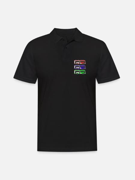 Bus - Männer Poloshirt - Schwarz