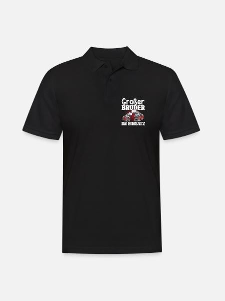 Großer Bruder Feuerwehr - Männer Poloshirt - Schwarz