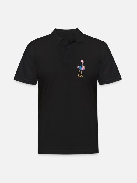 Flamingo Sekretärin Büro - Männer Poloshirt - Schwarz