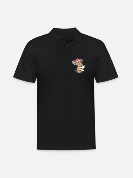 Elch Weihnachten Schlafen Schlaf Ausschlafen - Männer Poloshirt - Schwarz