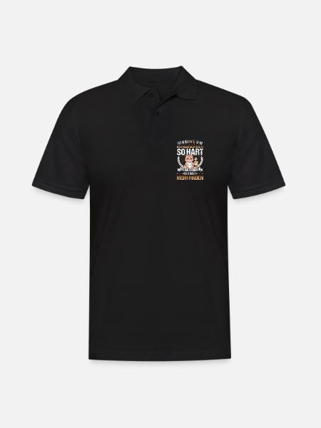 Kaffee Drama Katze Spruch - Männer Poloshirt - Schwarz