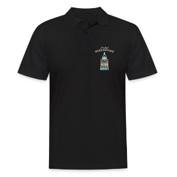 Hannover, kultiges Neues Rathaus, Niedersachsen - Männer Poloshirt - Schwarz - Vorne - Kai (181cm)