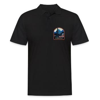 Illustration emblematische Ansicht von Grenoble - Männer Poloshirt - Schwarz - Vorne - Kai (181cm)