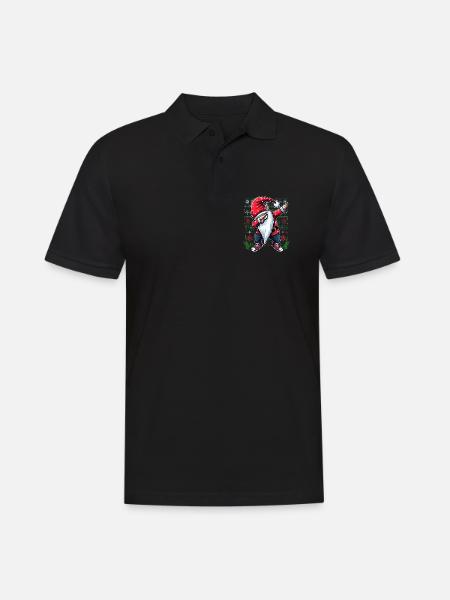 Dabbing Nikolaus Ugly Christmas - Männer Poloshirt - Schwarz