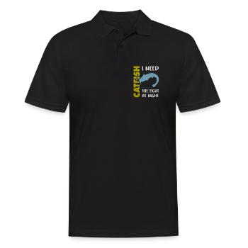 Wels fischen Kampf mit dem starken Wels - Männer Poloshirt - Schwarz - Vorne - Kai (181cm)