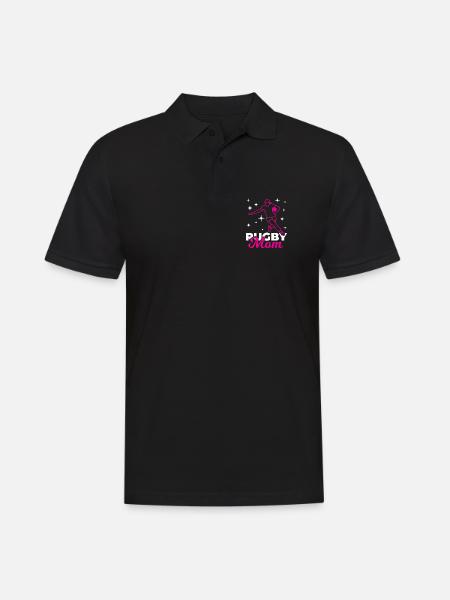 Rugby Mutter - Männer Poloshirt - Schwarz
