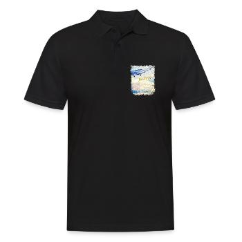 Be free - Old Airplane - Vintage Look - Männer Poloshirt - Schwarz - Vorne - Kai (181cm)