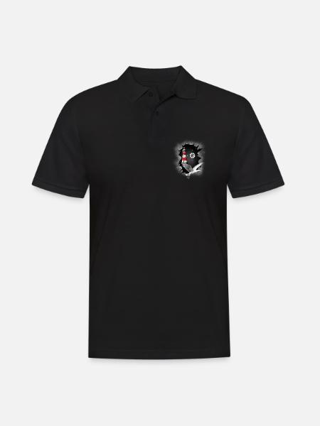 Möwe Leuchtturm Kompass maritim Ahoi - Männer Poloshirt - Schwarz