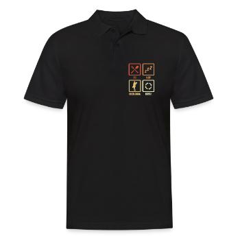 Manger, dormir, faire du cheerleading, répéter - Polo Homme - noir - Devant - Kai (181cm)
