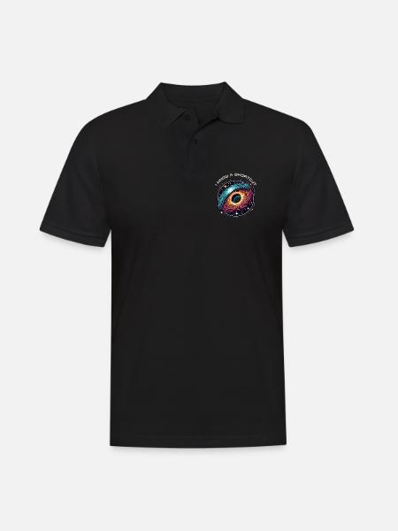 Wurmloch Abkürzung Astrophysik Zeitreise Raumzeit - Männer Poloshirt - Schwarz