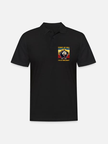 First Of All, I Am a Delight, Retro Opossum - Men's Polo Shirt - black