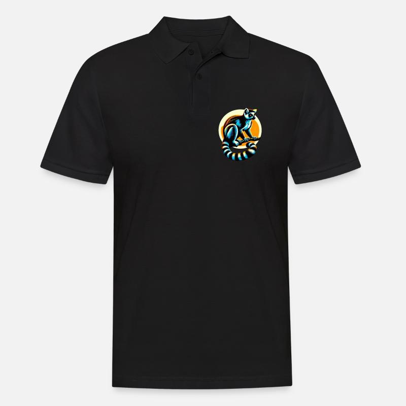 Lemur - Männer Poloshirt - Schwarz