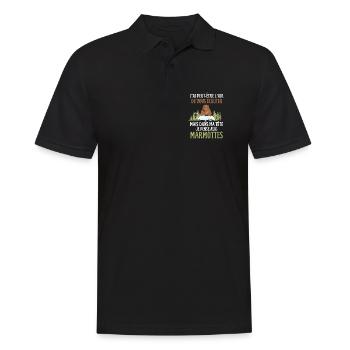Dans ma tête je pense aux marmottes - Polo Homme - noir - Devant - Kai (181cm)