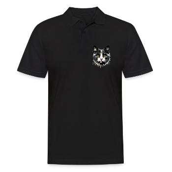 Cat - Men's Polo Shirt - black - Front - Kai (181cm)