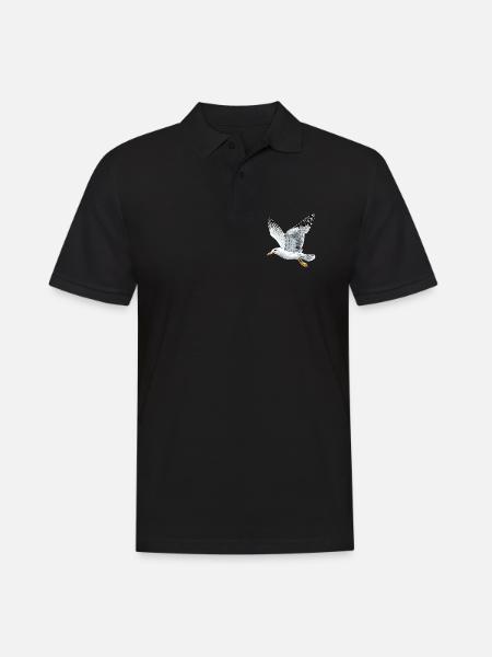 Möwe Strand Meer Nordsee Ostsee Silbermöwe Möwen - Männer Poloshirt - Schwarz