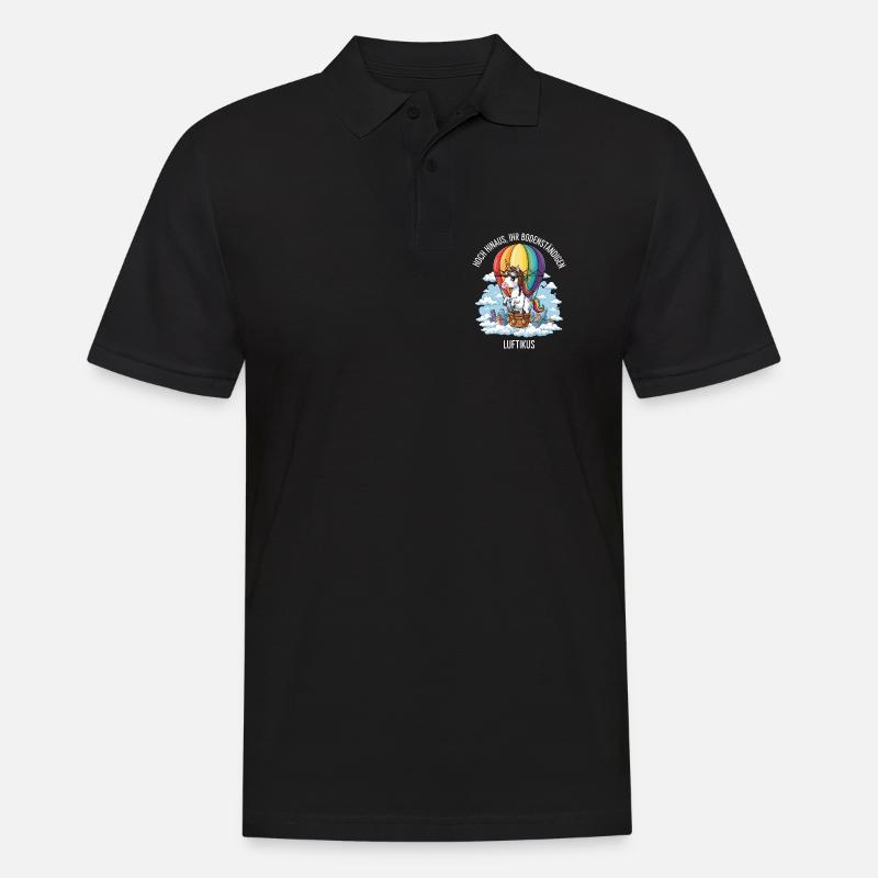 Luftikus-Einhorn - Männer Poloshirt - Schwarz