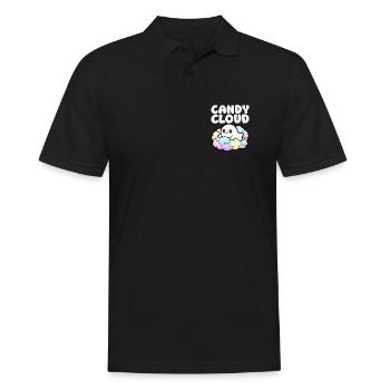 CANDY CLOUD - GEIST HALLOWEEN - Männer Poloshirt - Schwarz - Vorne - Kai (181cm)