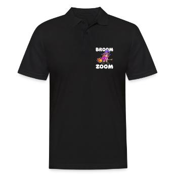 BESEN ZOOM - HEXE HALLOWEEN - Männer Poloshirt - Schwarz - Vorne - Kai (181cm)