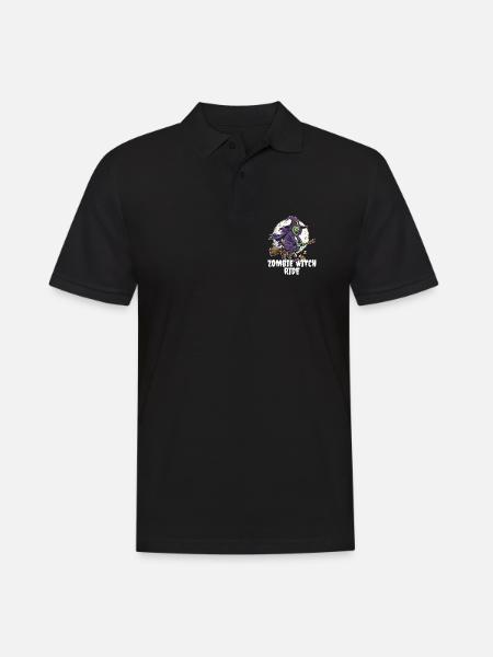 ZOMBIE WITCH RIDE - ZOMBIE HALLOWEEN - Männer Poloshirt - Schwarz