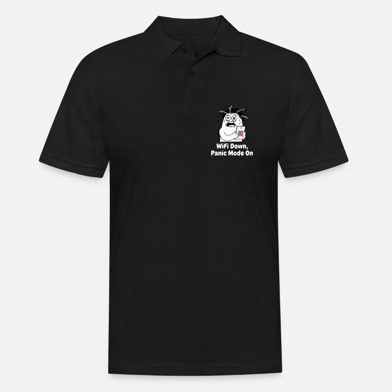 WiFi Ausfall Panikmodus - Männer Poloshirt - Schwarz