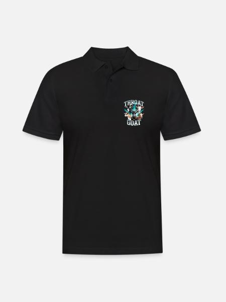 Throat Goat Meme Y2K Bootleg Unwearable - Männer Poloshirt - Schwarz