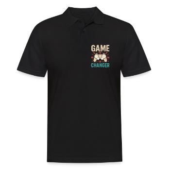 Retro Vintage Gaming - Männer Poloshirt - Schwarz - Vorne - Kai (181cm)