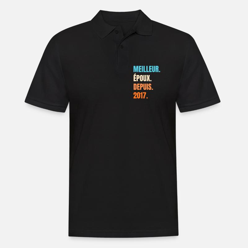 Bester Ehemann seit 2017 Geschenk-Ehemann - Männer Poloshirt - Schwarz