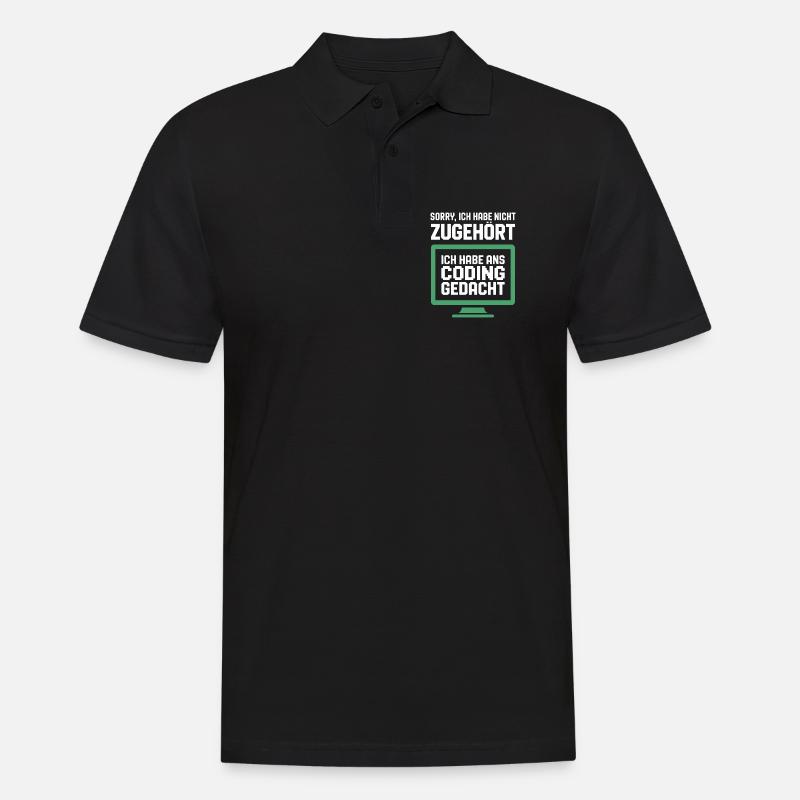 Coding Gedanke am Bildschirm - Männer Poloshirt - Schwarz