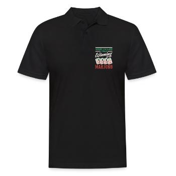 Es Ist Mahjong-zeit - Männer Poloshirt - Schwarz - Vorne - Kai (181cm)