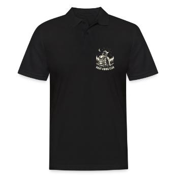 Night Hiking Club – Outdoor-Abenteuer - Männer Poloshirt - Schwarz - Vorne - Kai (181cm)