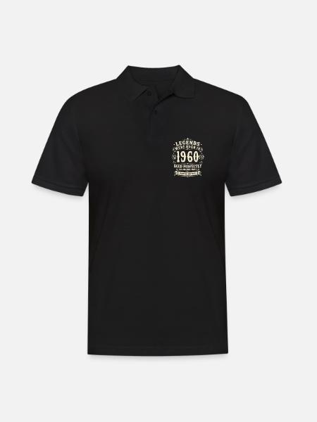 66. Geburtstag Geschenk 1960 Mann Vintage Retro - Männer Poloshirt - Schwarz