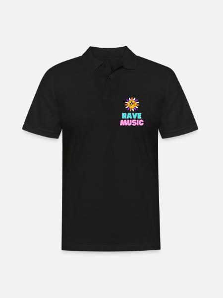 Sunshine Rave Musik Neon-Design - Männer Poloshirt - Schwarz
