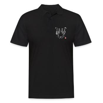 Japanese Tiger Minimal Art Japan Culture - Männer Poloshirt - Schwarz - Vorne - Kai (181cm)