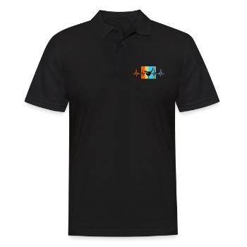 Breakdance Herzschlag retro Geschenk - Männer Poloshirt - Schwarz - Vorne - Kai (181cm)