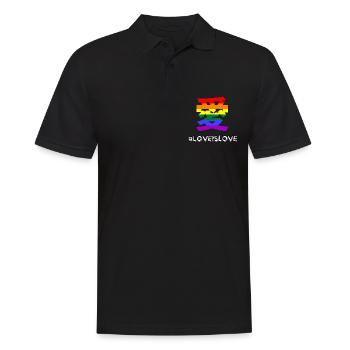 Gay Pride Love en chinois et Kanji Rainbow Flag - Polo Homme - noir - Devant - Kai (181cm)