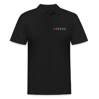 Rainbow heartbeat - Men's Polo Shirt - black - Front - Kai (181cm)