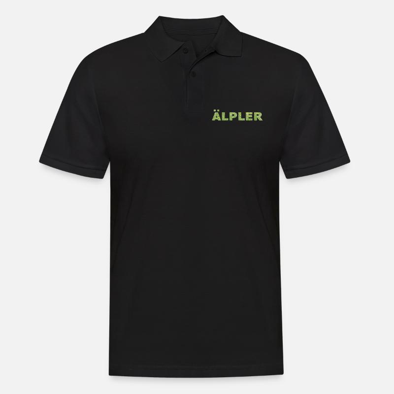 Älpler - Männer Poloshirt - Schwarz