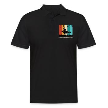 Nurse Quote Witch Nurse I Will Be There For You - Men's Polo Shirt - black - Front - Kai (181cm)