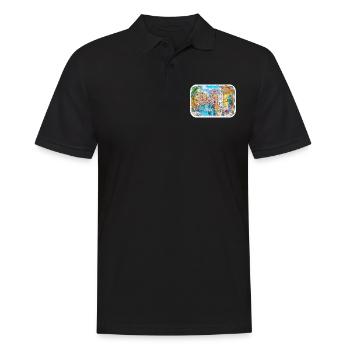 Venedig Italien Aquarellskizze Gezeichnete Illustration - Männer Poloshirt - Schwarz - Vorne - Kai (181cm)