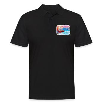 Slovakia Landmark Watercolor Sketch Illustration - Men's Polo Shirt - black - Front - Kai (181cm)