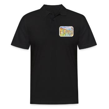 Venedig Italien Aquarellskizze Gezeichnete Illustration - Männer Poloshirt - Schwarz - Vorne - Kai (181cm)
