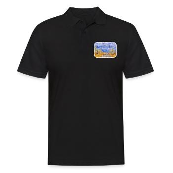 Australie Aquarelle Esquisse Dessinée à la Main Peinture - Polo Homme - noir - Devant - Kai (181cm)