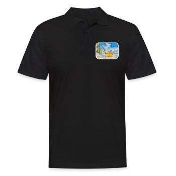 Thaïlande Aquarelle Esquisse Dessinée à la Main Illustration - Polo Homme - noir - Devant - Kai (181cm)