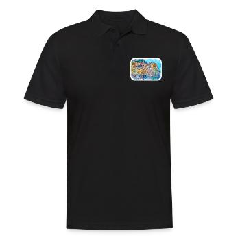 Italy Watercolor Sketch Hand Drawn Illustration - Men's Polo Shirt - black - Front - Kai (181cm)
