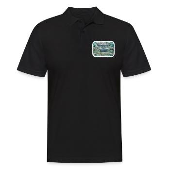 Kyoto Japan Aquarell Skizze gezeichnete Illustration - Männer Poloshirt - Schwarz - Vorne - Kai (181cm)