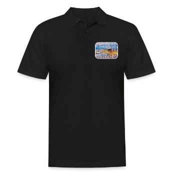 Budapest Ungarn Aquarell Skizze Illustration - Männer Poloshirt - Schwarz - Vorne - Kai (181cm)