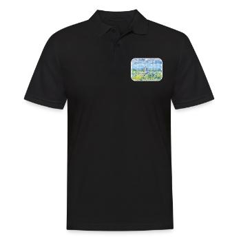 Allemagne Aquarelle Esquisse Dessinée à la main Illustration - Polo Homme - noir - Devant - Kai (181cm)