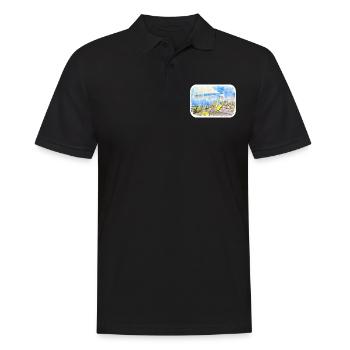 Maldives Watercolor Sketch Hand Drawn Illustration - Men's Polo Shirt - black - Front - Kai (181cm)