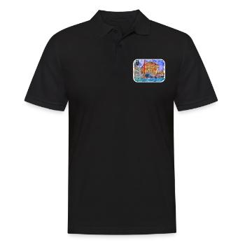 Vienna Austria Watercolor Sketch Painting - Men's Polo Shirt - black - Front - Kai (181cm)
